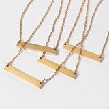 Polished Blank Stainless Steel Bar Necklace