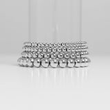 Stainless Steel Metal Bead Stretch Bracelet