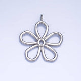 24K Gold Filled Minimalist Flower Pendant in Gold & Silver | AG947