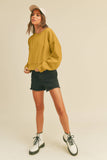 Blank Short Cropped Long Sleeve Sweatshirt