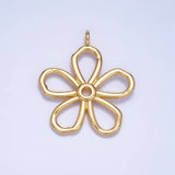 24K Gold Filled Minimalist Flower Pendant in Gold & Silver | AG947