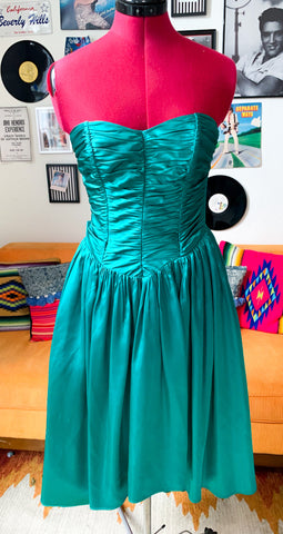 Teal Cocktail Dress with Bow