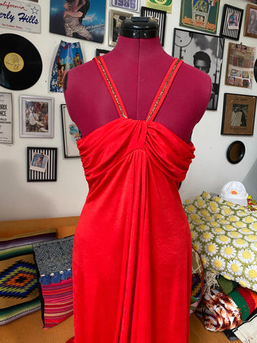 Red Jersey Maxi Dress