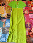 Green Button Patterned Dress